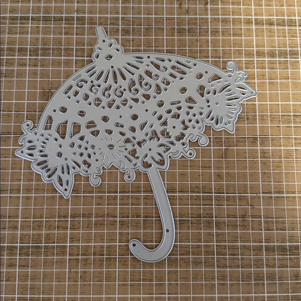 Source Unknown Silver Umbrella Design Stamp